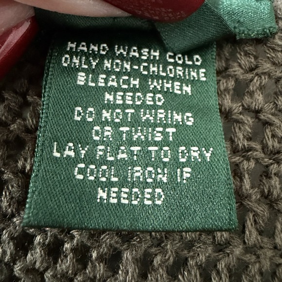 Lauren Ralph Lauren Womens Size S Silk Cotton Crochet Fringe Boho Poncho Shawl - Picture 10 of 11